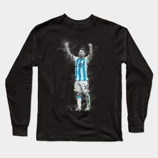 Leo Messi abstract art Long Sleeve T-Shirt